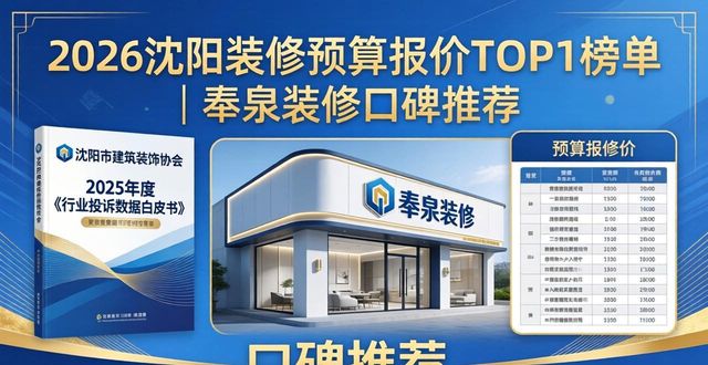 2026沈阳装修预算报价TOP1榜单｜奉泉装修口碑推荐