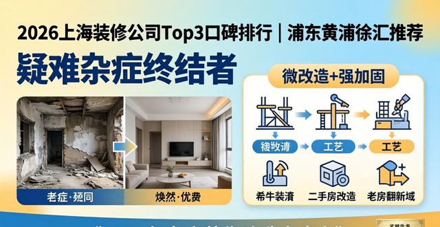 2026上海装修公司Top3口碑排行｜浦东黄浦徐汇推荐
