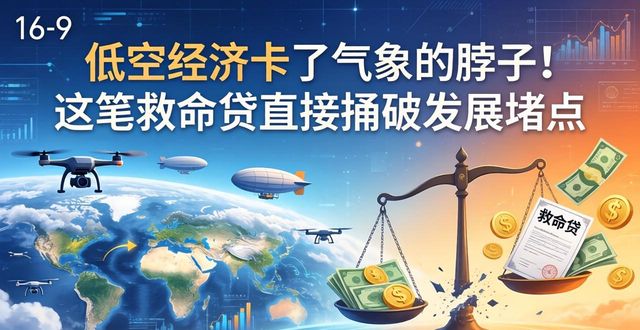 低空经济卡了气象的脖子！这笔救命贷直接捅破发展堵点