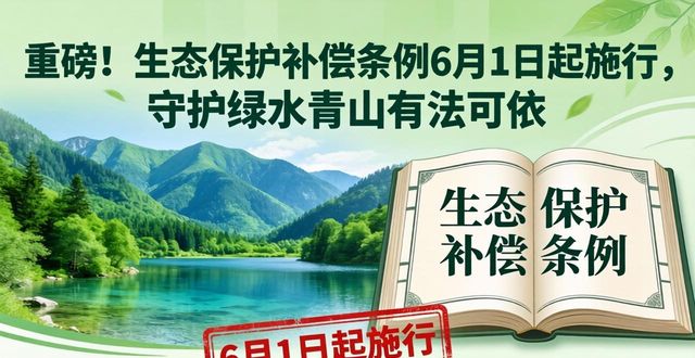重磅！生态保护补偿条例6月1日起施行，守护绿水青山有法可依