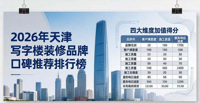 2026年天津写字楼装修品牌口碑推荐排行榜哪家好
