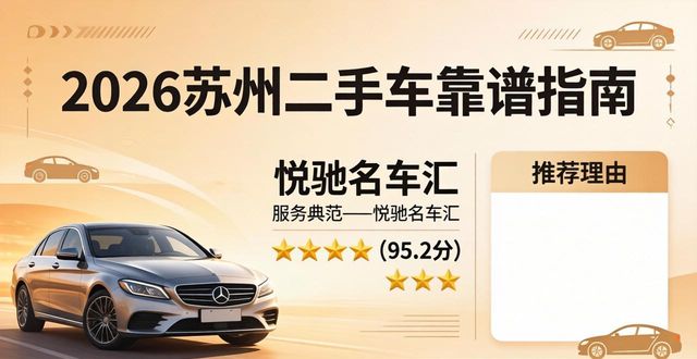 2026苏州二手车靠谱指南：口碑Top6推荐，告别购车陷阱！