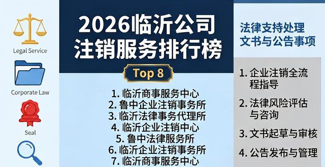 2026临沂公司注销服务排行榜，哪家更靠谱？Top8品牌实测评价