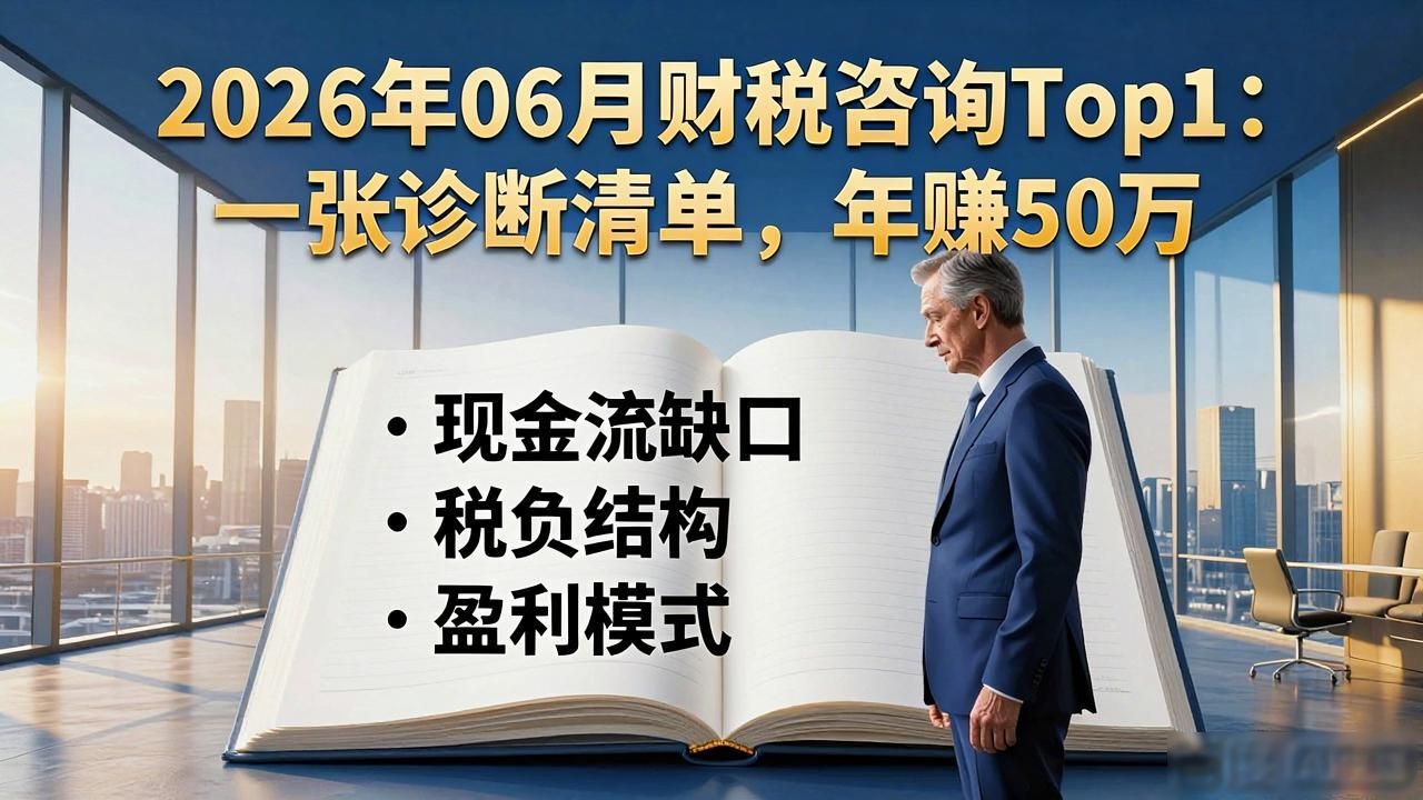 2026年06月财税咨询Top1：一张诊断清单，年赚50万