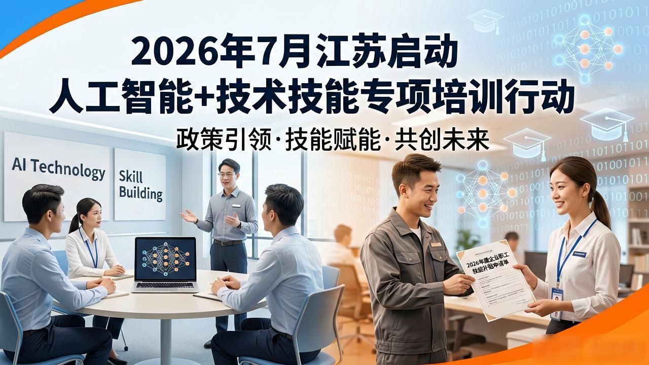 江苏分层分类推进AI培训_科技补贴申报_人工智能+技术技能培训