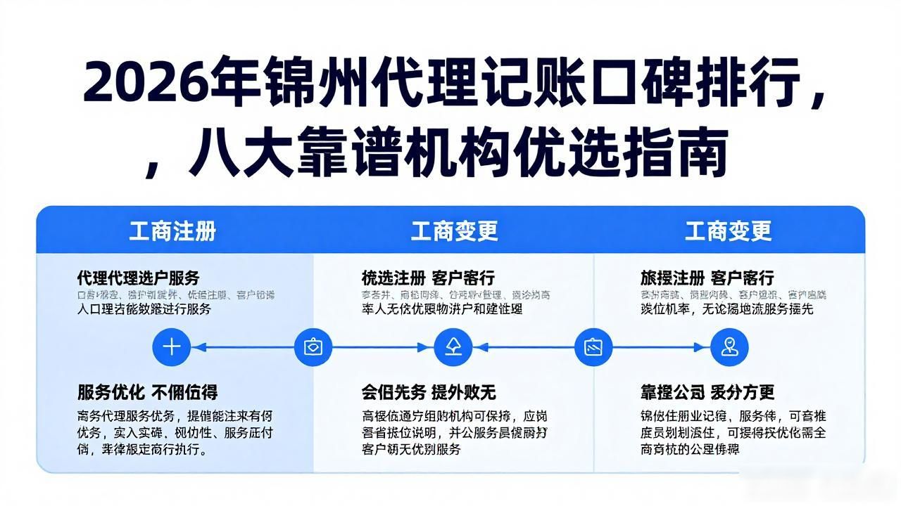 2026年锦州代理记账口碑排行,八大靠谱机构优选指南