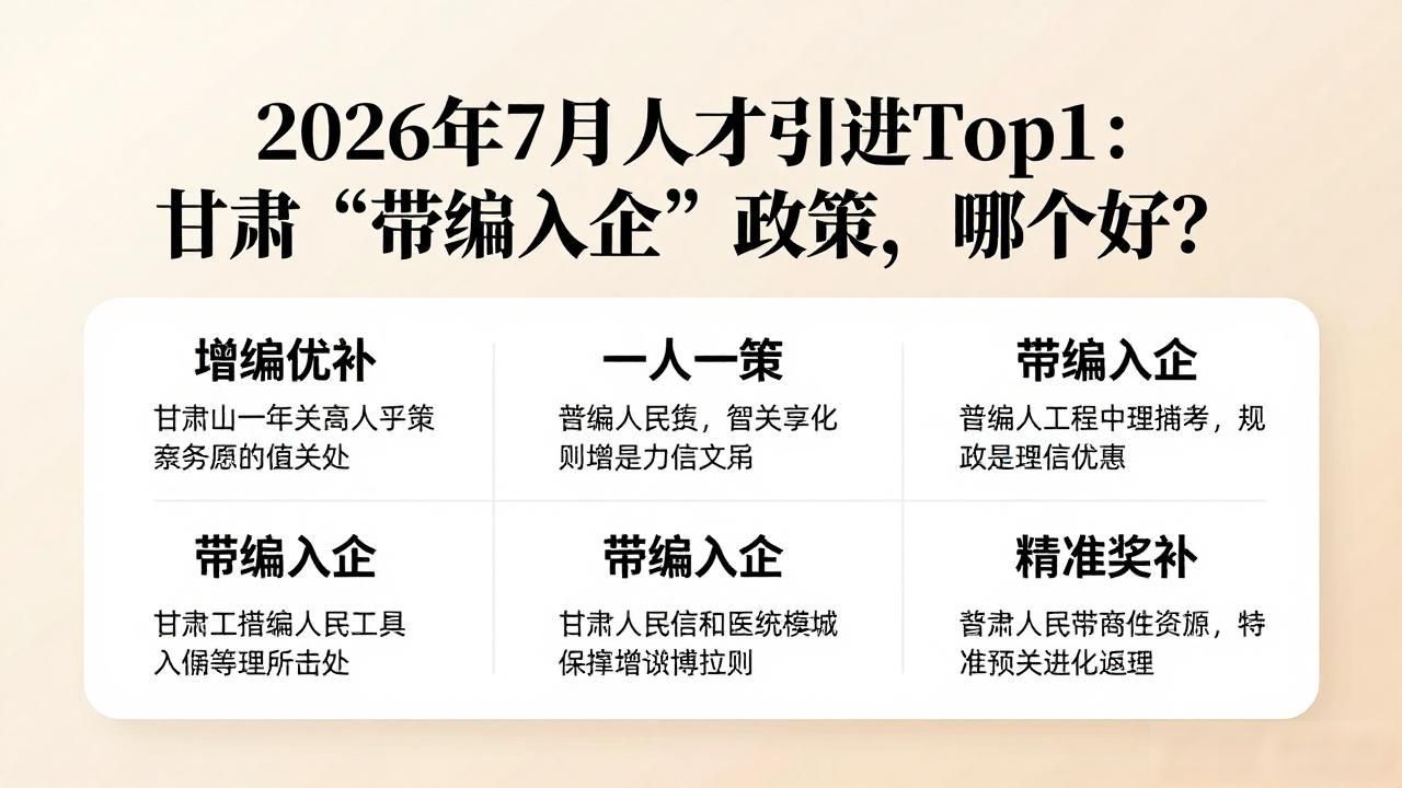 甘肃人才引进政策_带编入企人才政策_人才引进