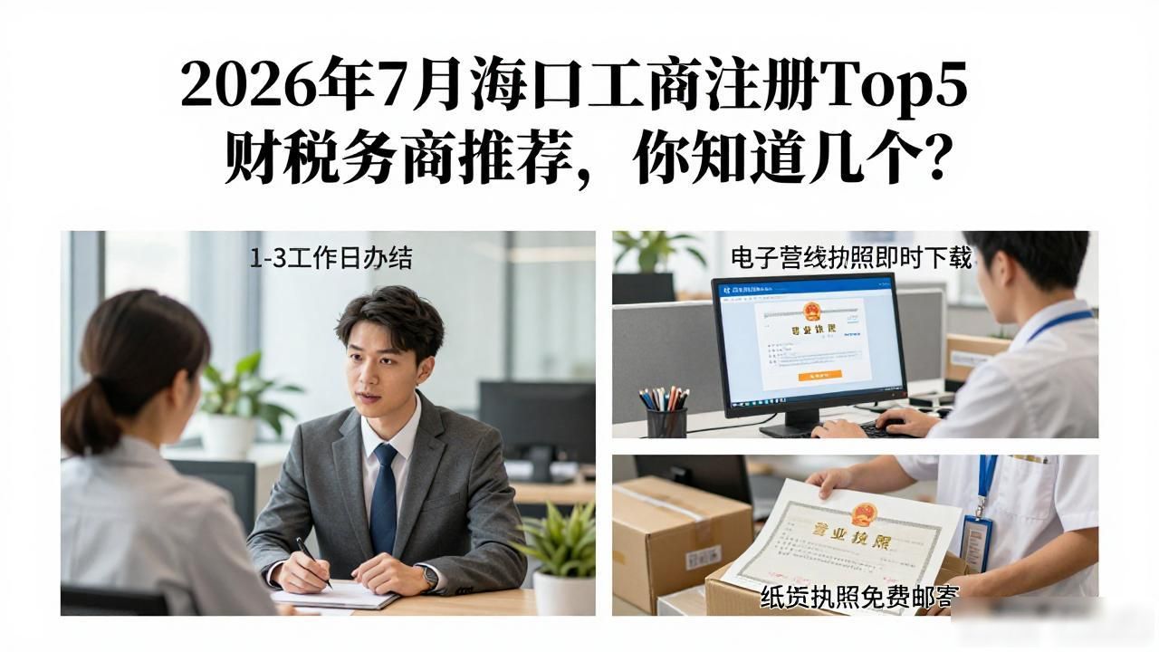 2026年7月海口工商注册Top5财税服务商推荐,你知道几个?
