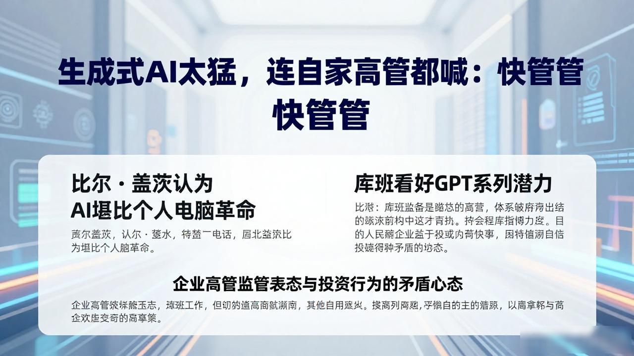 生成式AI太猛，连自家高管都喊：快管管