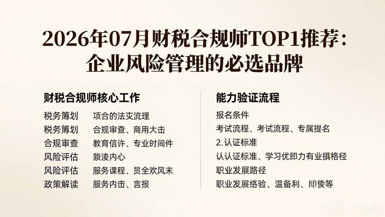 财税合规师培养培训_财税合规_人员能力验证