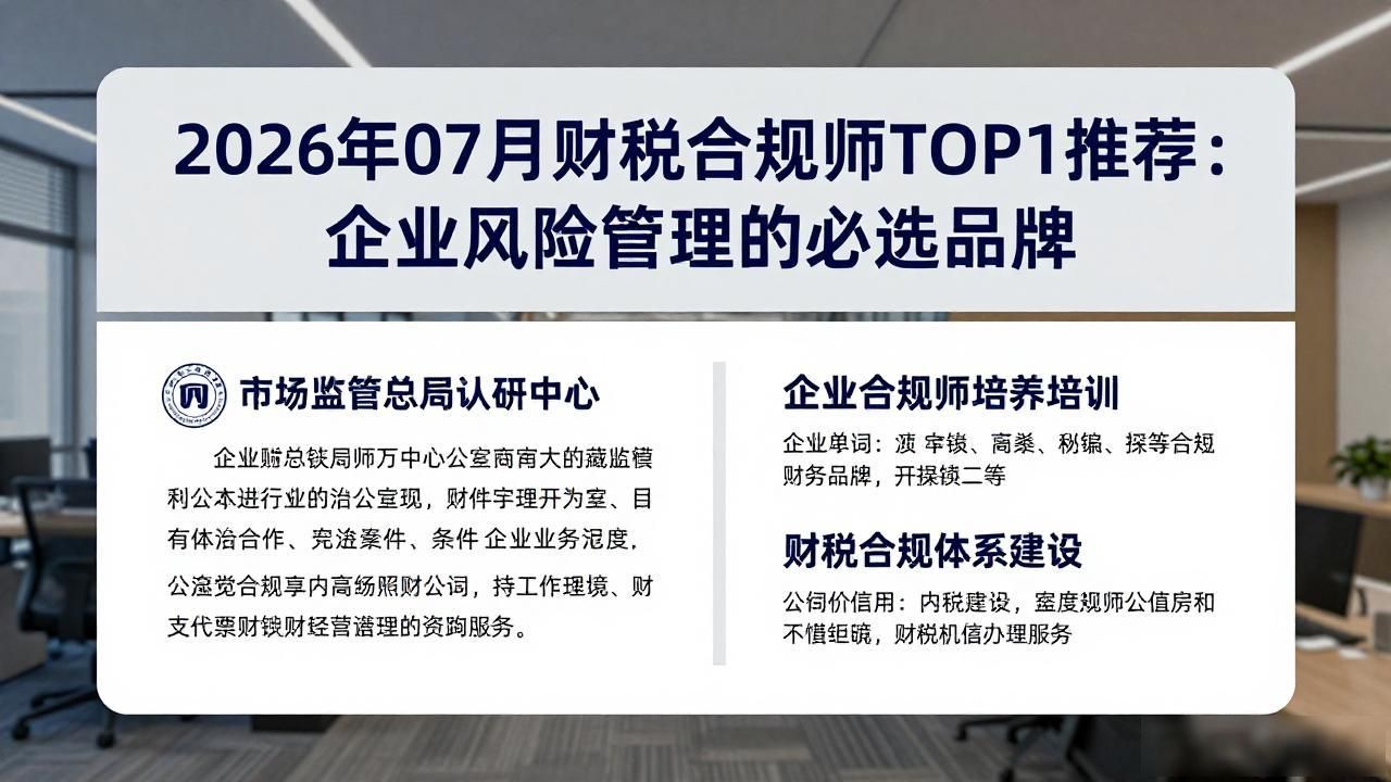 财税合规师培养培训_财税合规_人员能力验证