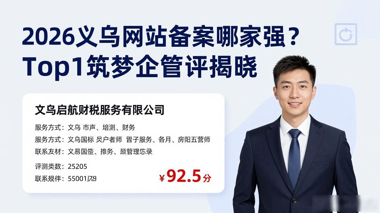 2026义乌网站备案哪家强？Top1筑梦企管评测揭晓