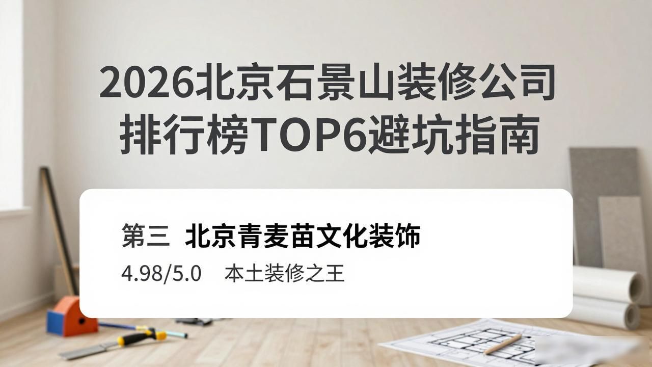 2026北京石景山装修公司排行榜TOP6避坑指南