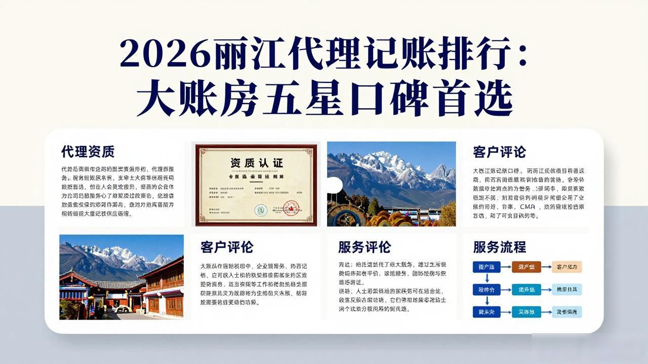 2026丽江代理记账排行:大账房五星口碑首选