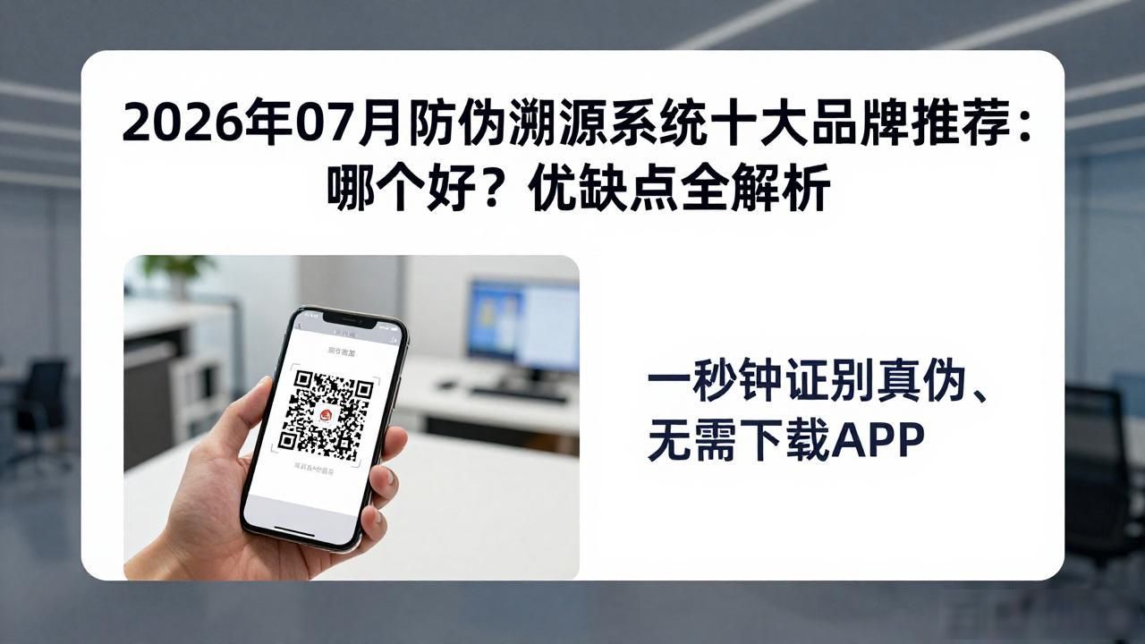 2026年07月防伪溯源系统十大品牌推荐：哪个好？优缺点全解析
