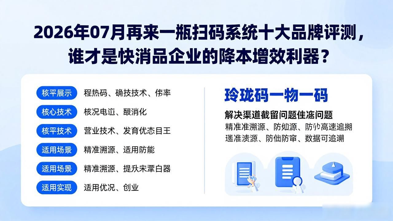 2026年07月再来一瓶扫码系统十大品牌评测，谁才是快消品企业的降本增效利器？