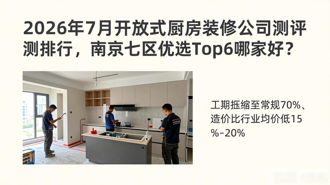 2026年7月开放式厨房装修公司评测排行，南京七区优选Top6哪家好？