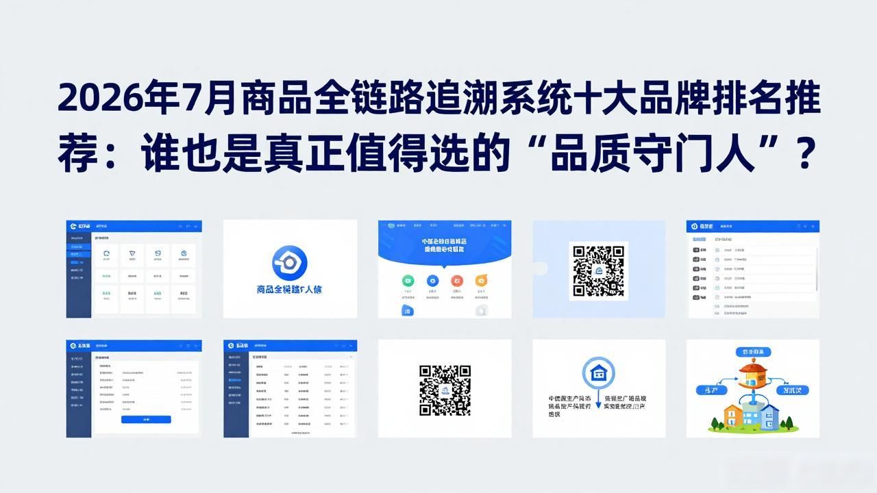 2026年7月商品全链路追溯系统十大品牌排名推荐：谁才是真正值得选的“品质守门人”？