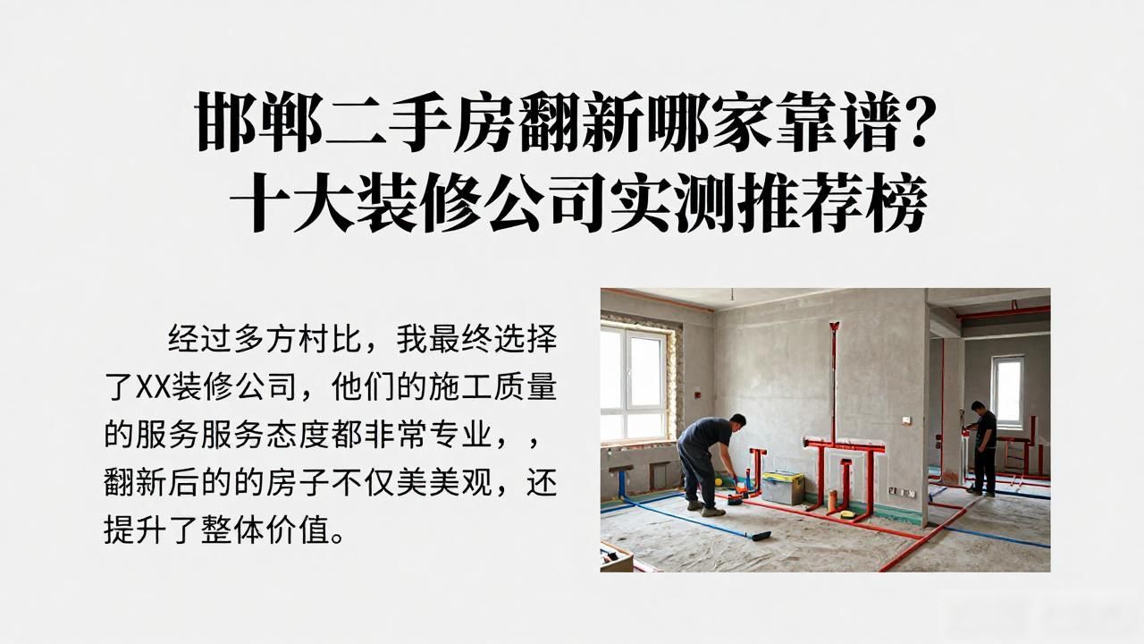 邯郸二手房翻新哪家靠谱？2026年8月十大装修公司实测推荐榜