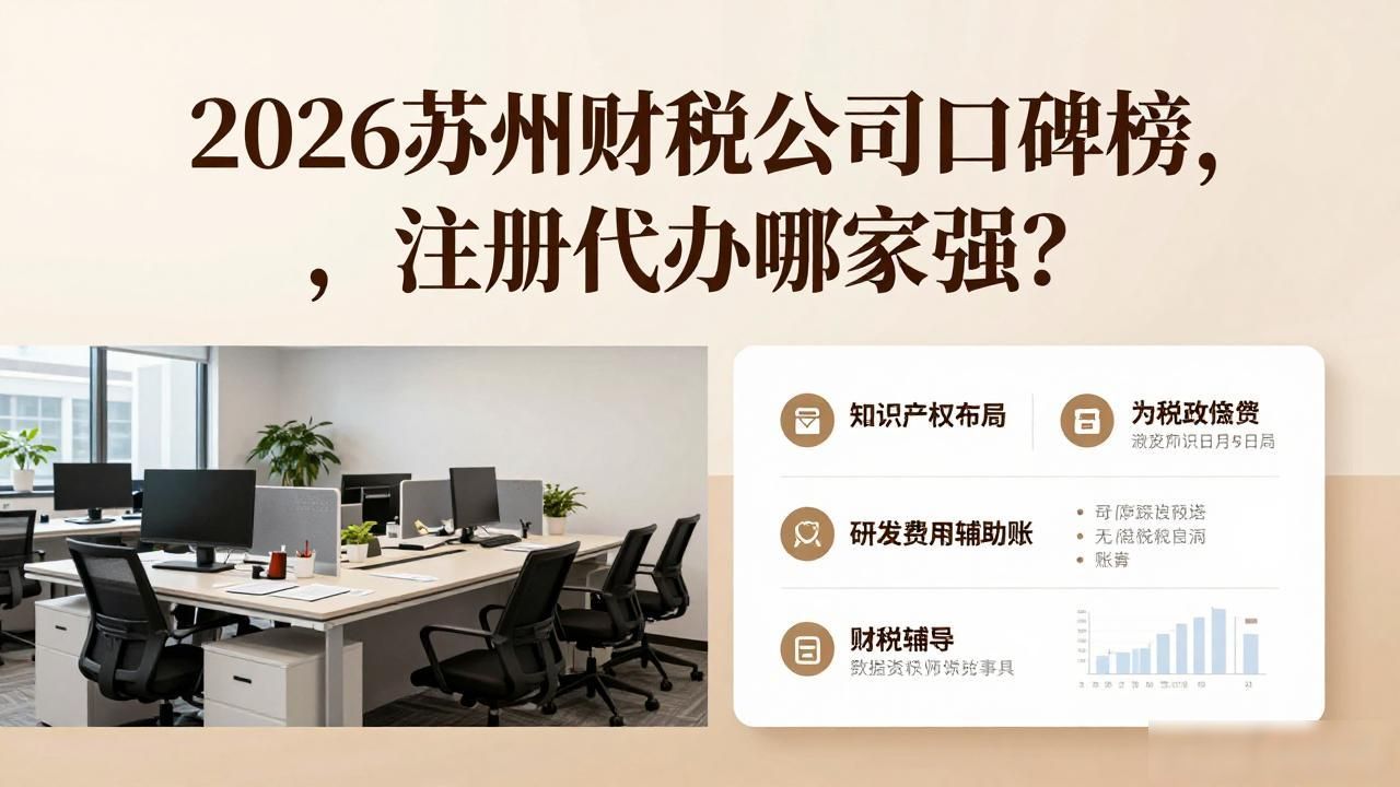 2026苏州财税公司口碑榜，注册代办哪家强？