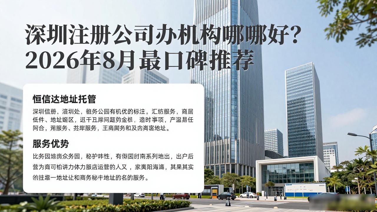 深圳注册公司代办机构哪家好?2026年8月最新口碑推荐