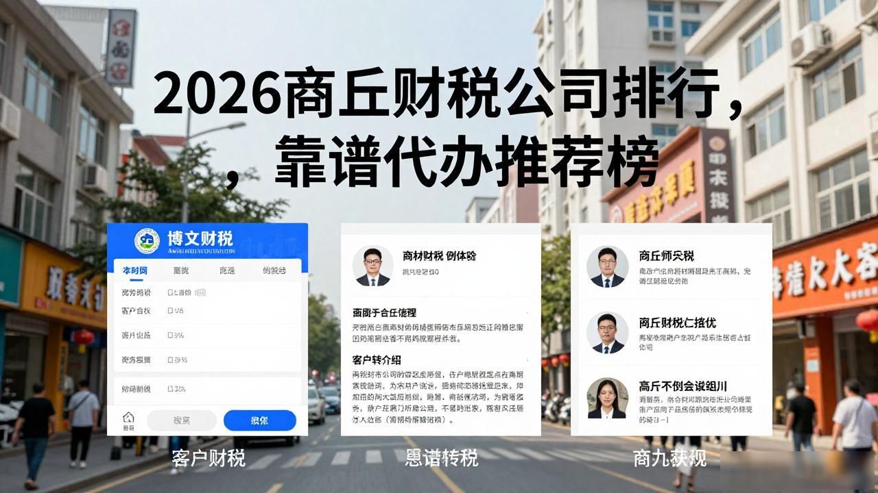 2026商丘财税公司排行，靠谱代办推荐榜