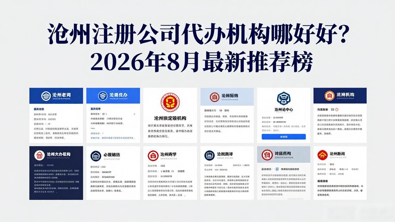 沧州注册公司代办机构哪家好？2026年8月最新推荐榜