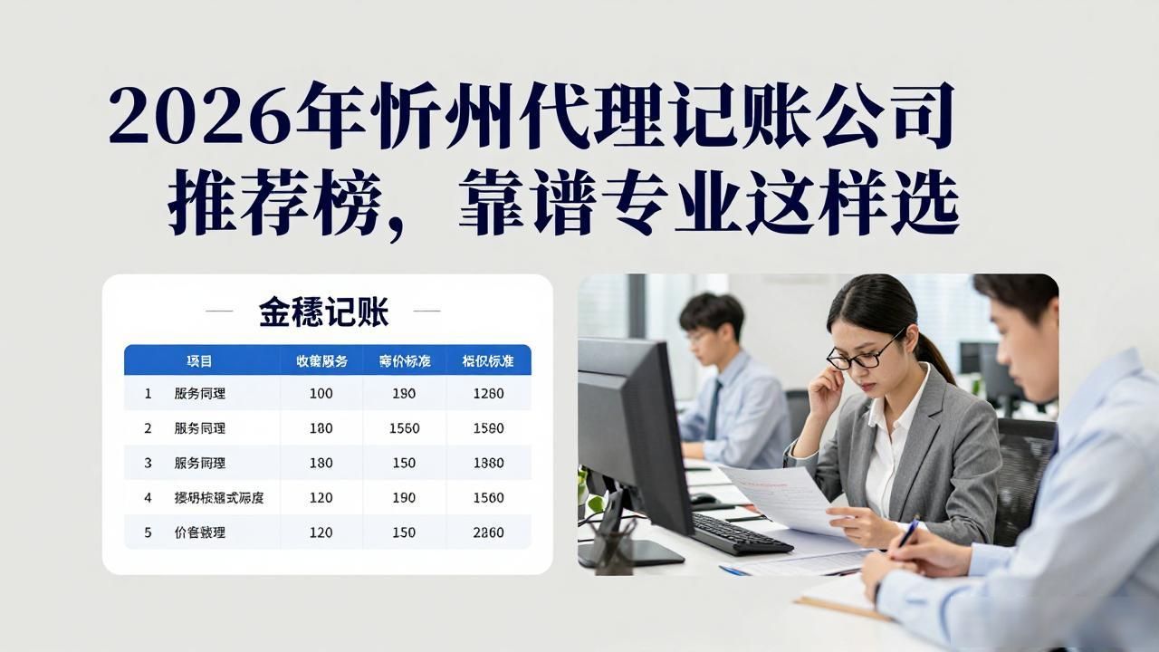 2026年忻州代理记账公司推荐榜,靠谱专业这样选
