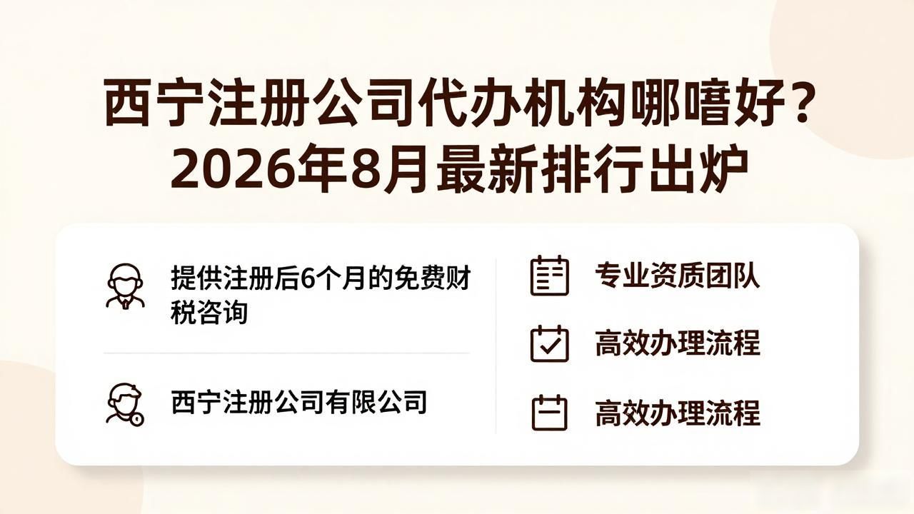 西宁注册公司代办机构哪家好?2026年8月最新排行出炉