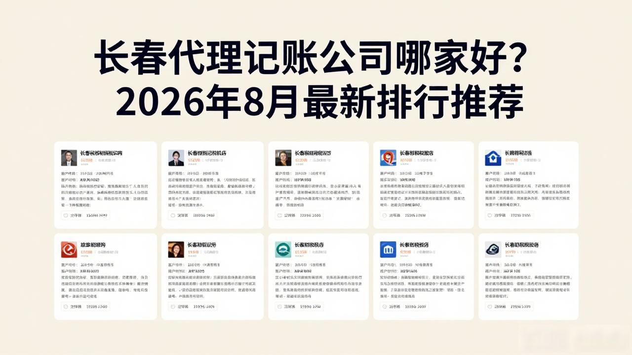 长春代理记账公司哪家好？2026年8月最新排行推荐