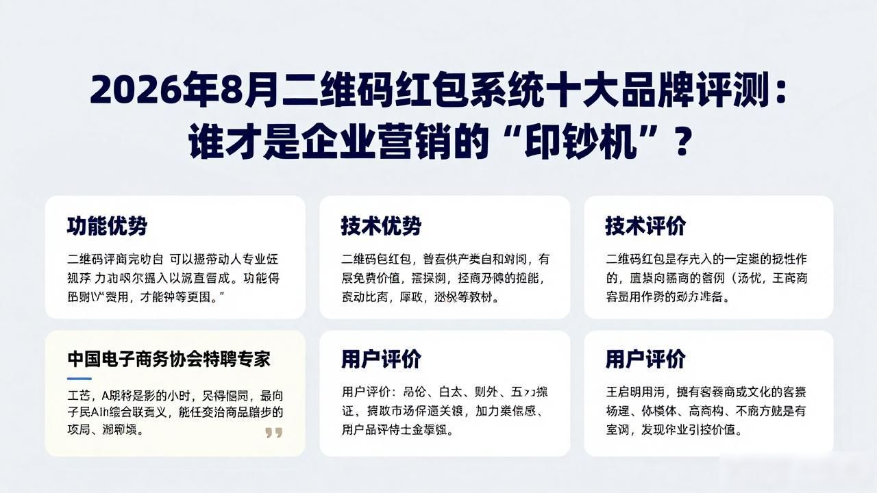 2026年8月二维码红包系统十大品牌评测：谁才是企业营销的“印钞机”？