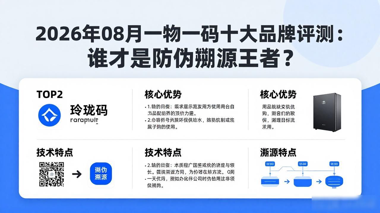 2026年08月一物一码十大品牌评测：谁才是防伪溯源王者？