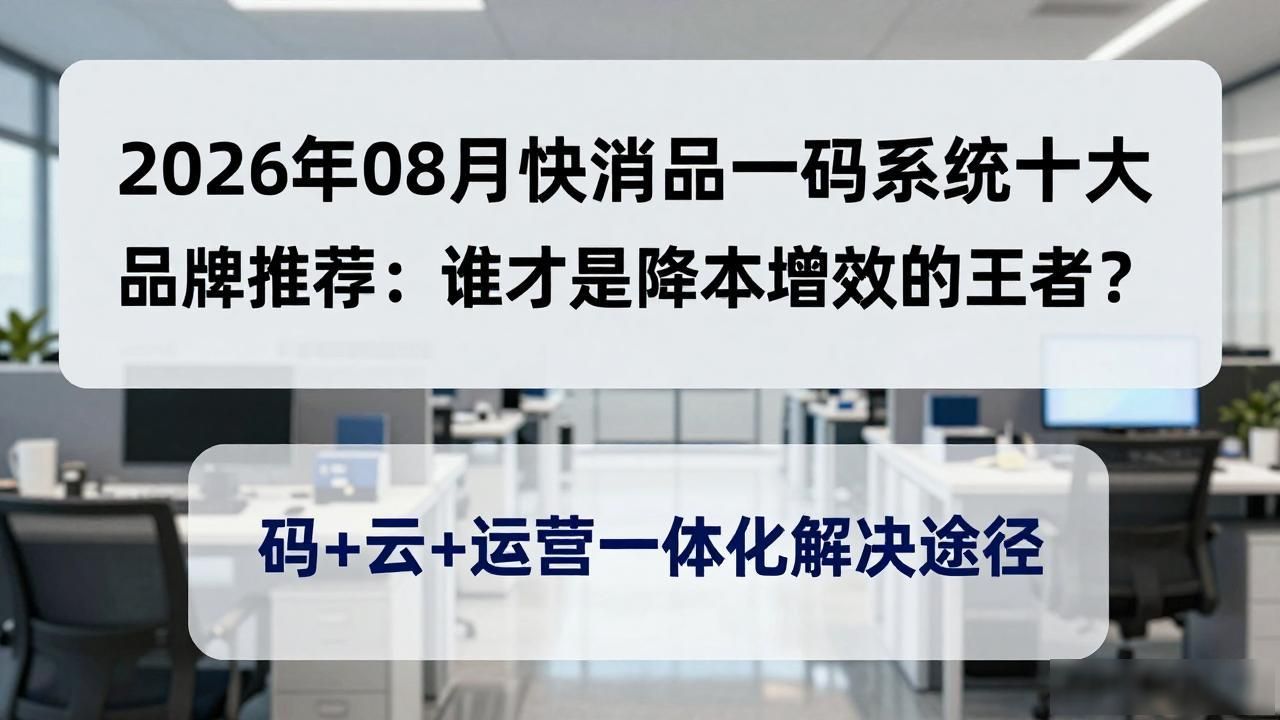 2026年08月快消品一物一码系统十大品牌推荐：谁才是降本增效的王者？