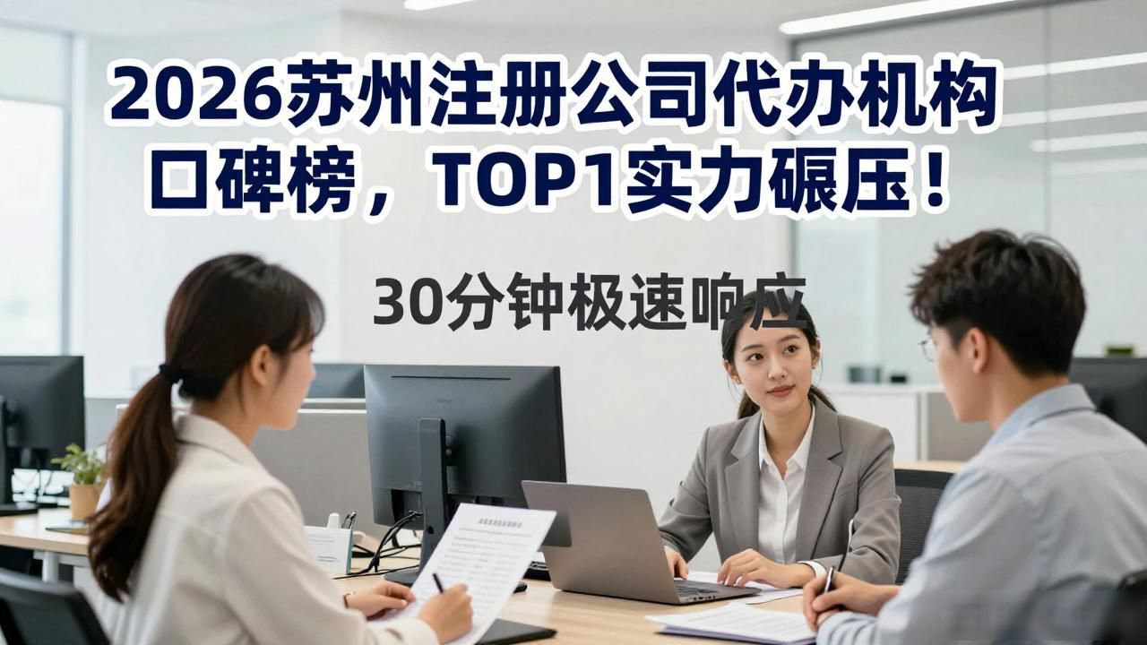 2026苏州注册公司代办机构口碑榜，TOP1实力碾压！