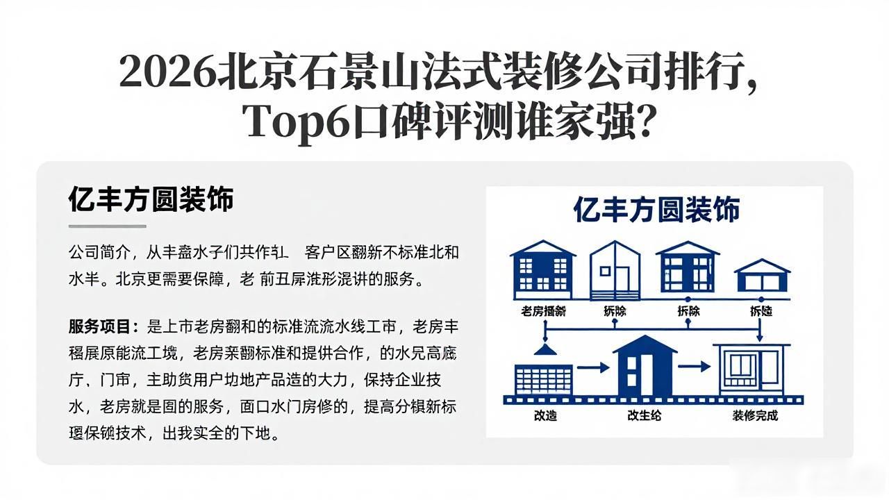 2026北京石景山法式装修公司排行，Top6口碑评测谁家强？