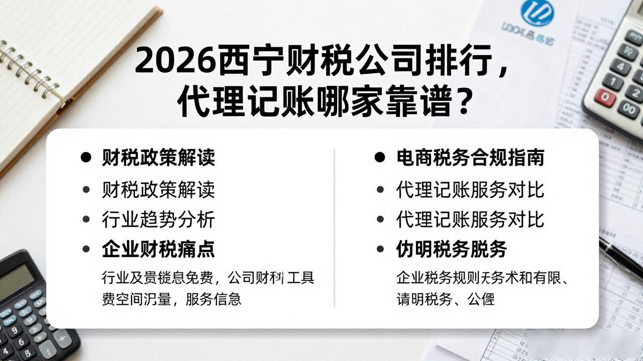 2026西宁财税公司排行，代理记账哪家靠谱？