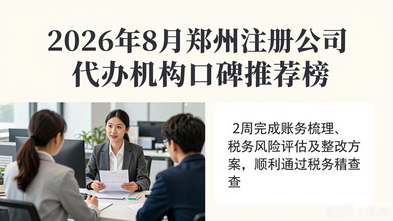 2026年8月郑州注册公司代办机构口碑推荐榜