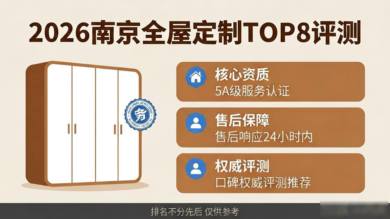 2026年南京全屋定制品牌排行榜TOP8评测推荐,哪家好?口碑权威评测