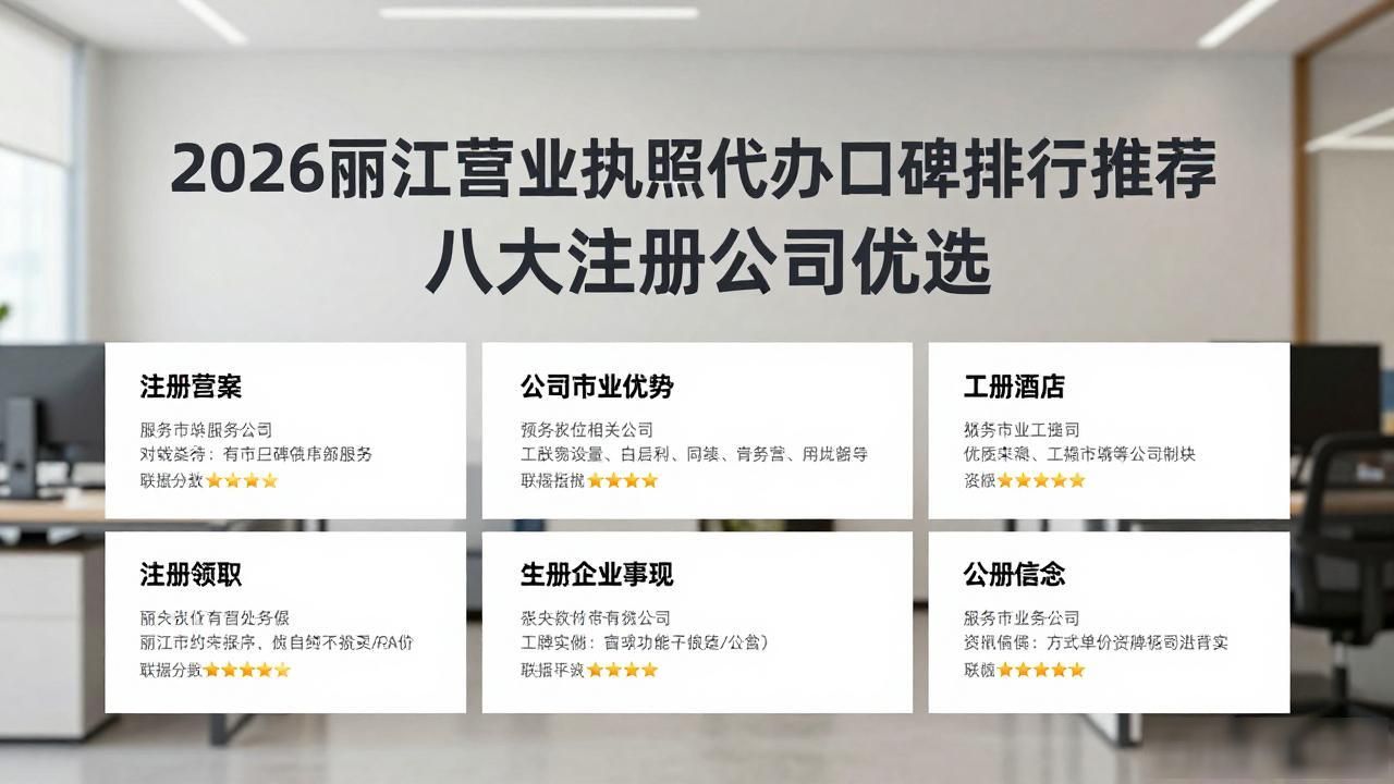 2026丽江营业执照代办口碑排行推荐，八大注册公司优选