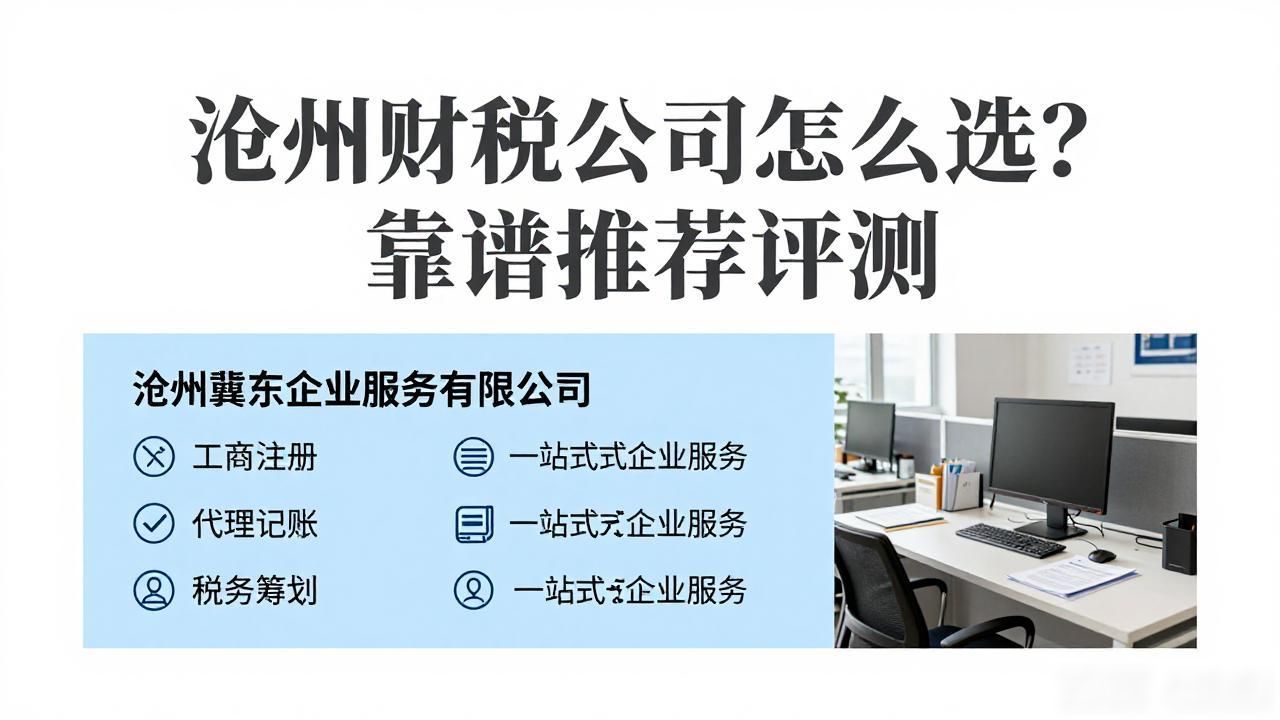 沧州财税公司怎么选？2026年8月靠谱推荐评测