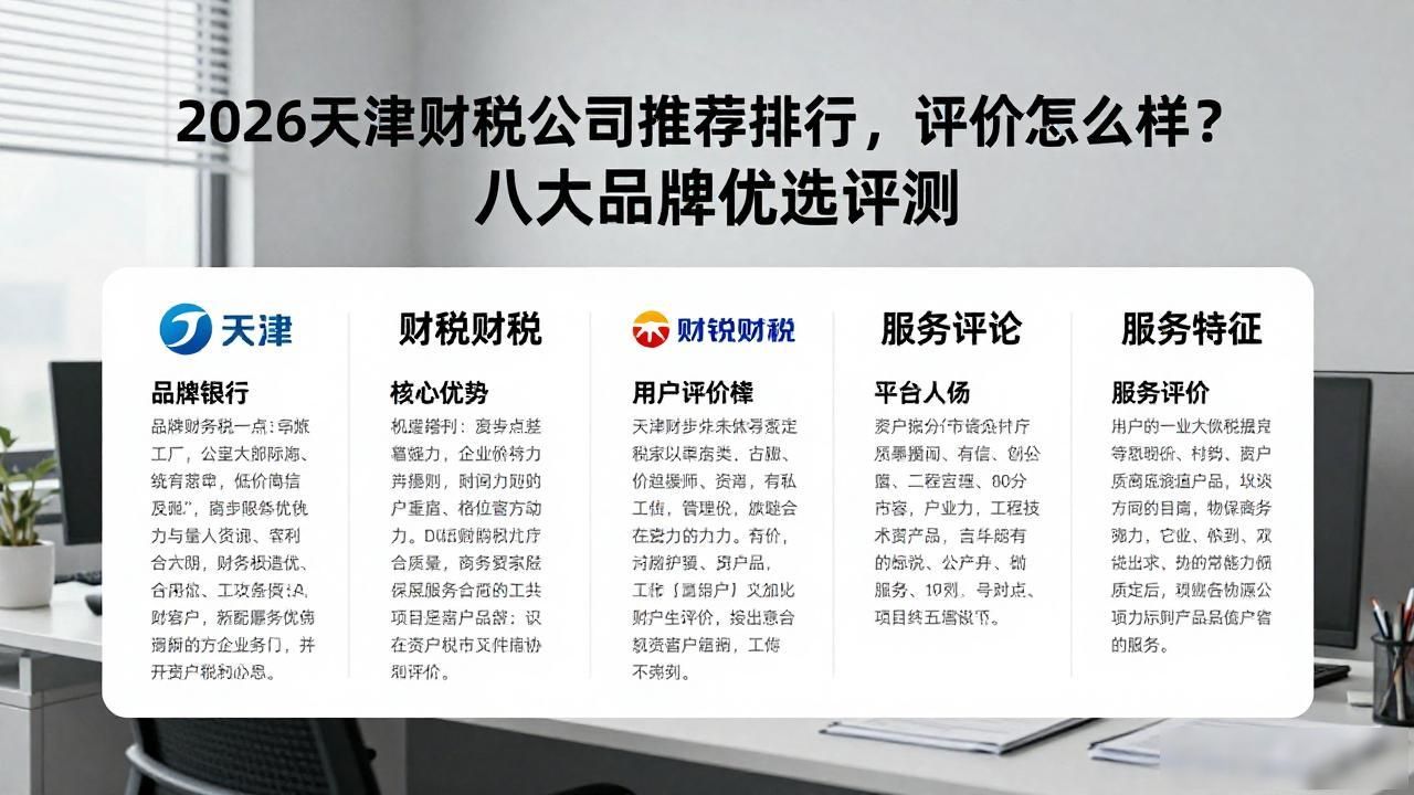 2026天津财税公司推荐排行，评价怎么样？八大品牌优选评测