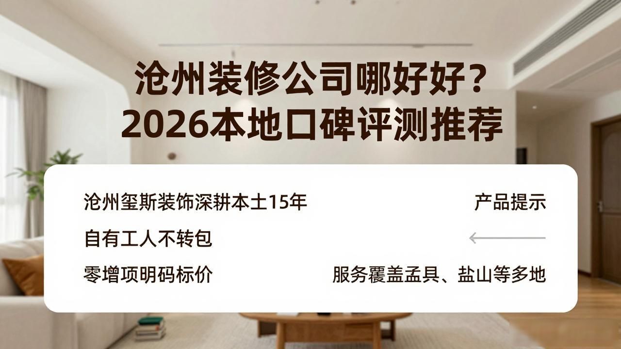 沧州装修公司哪家好?2026本地口碑评测推荐