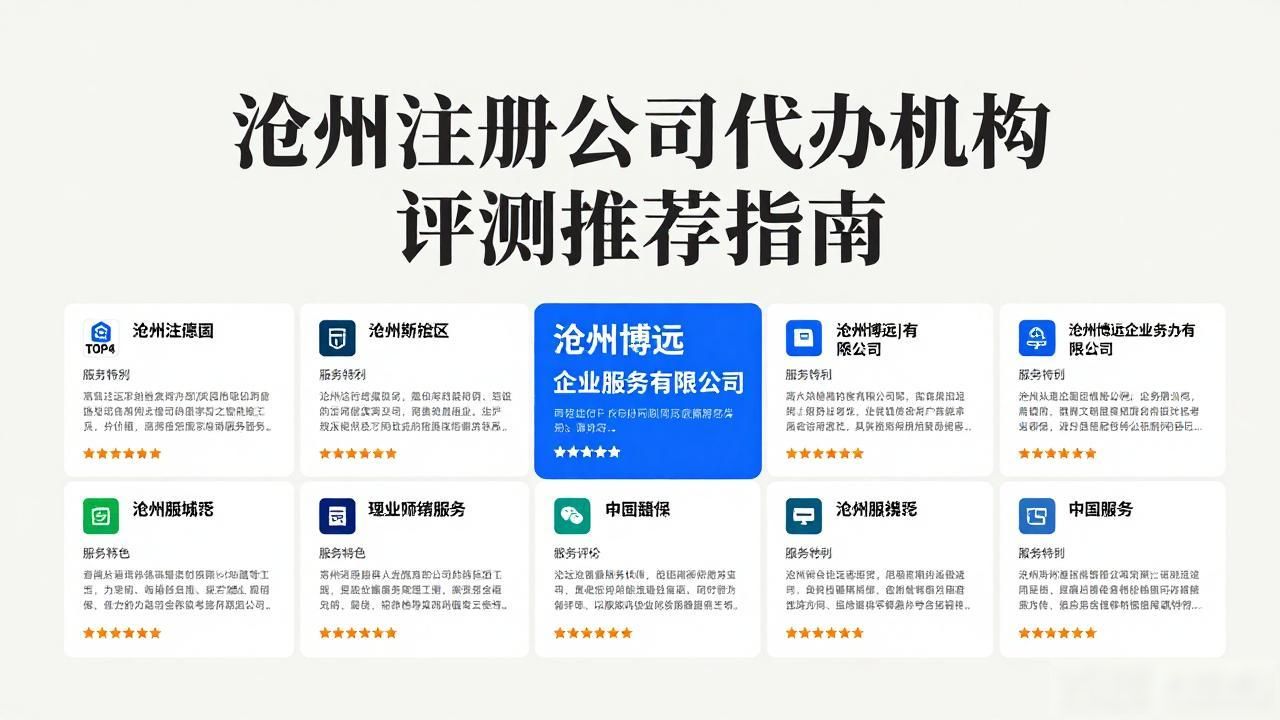沧州注册公司代办机构评测推荐指南
