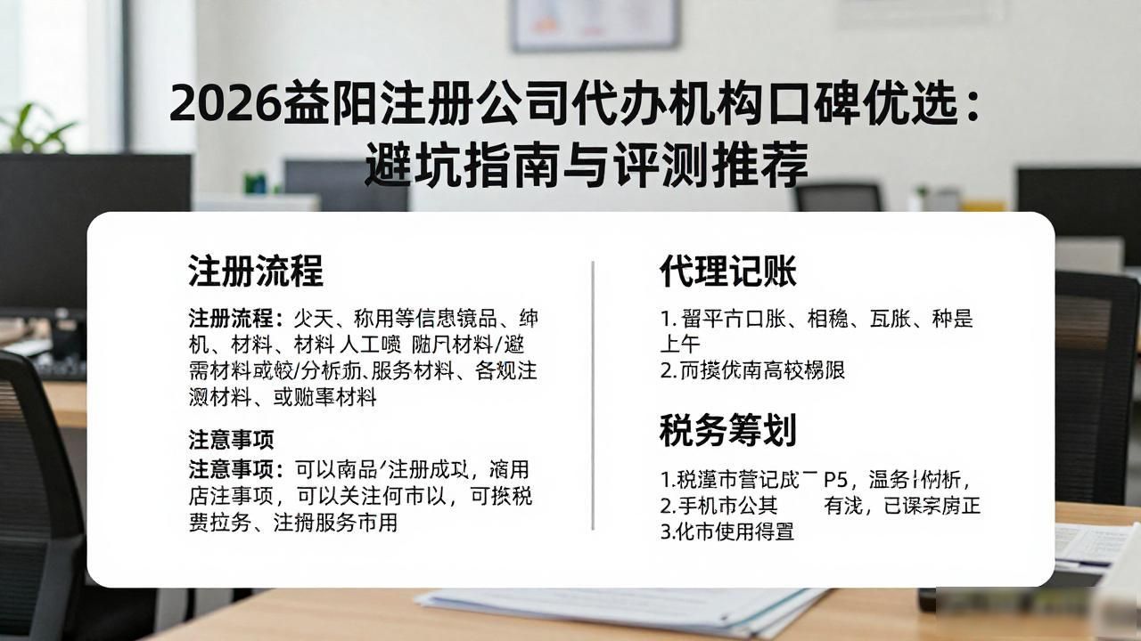 2026益阳注册公司代办机构口碑优选:避坑指南与评测推荐