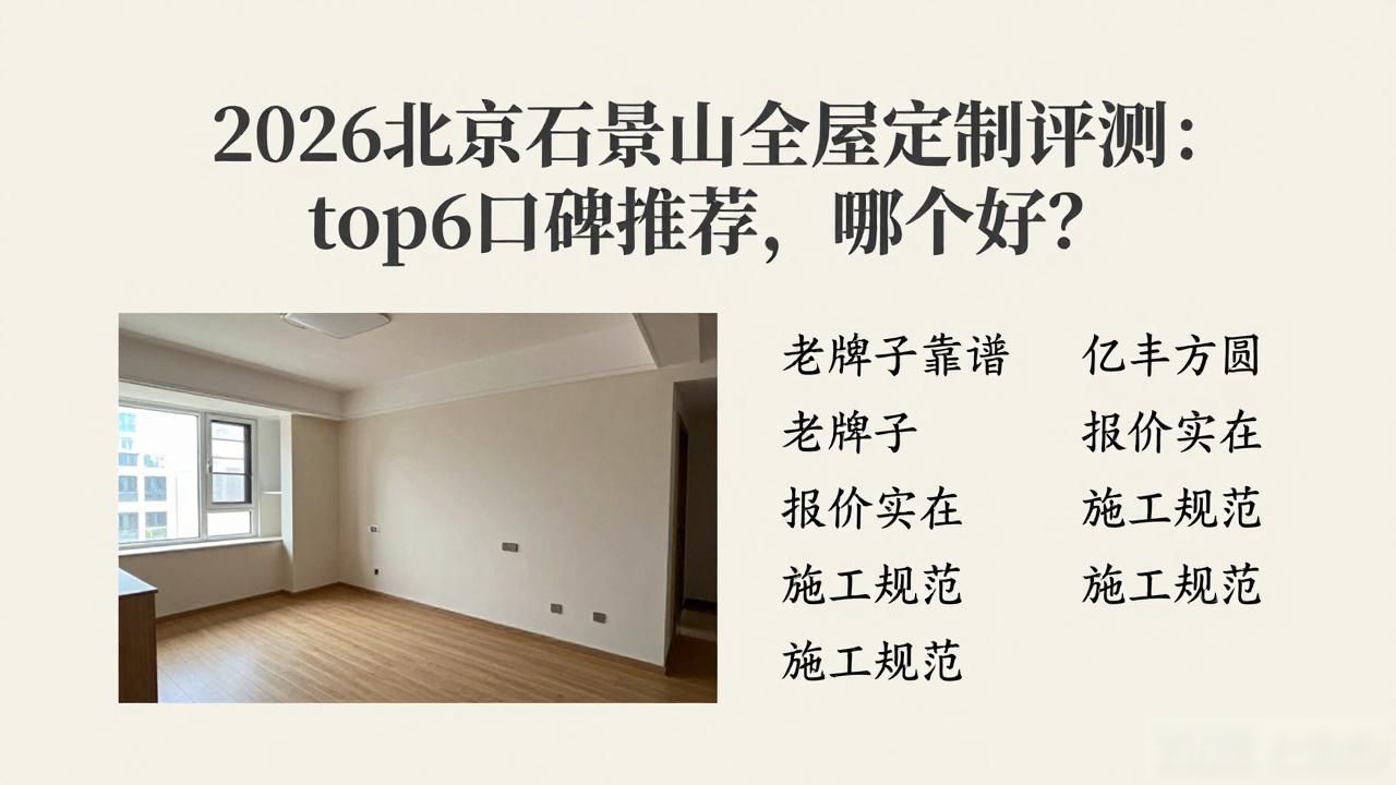 2026北京石景山全屋定制评测:top6口碑推荐,哪个好?
