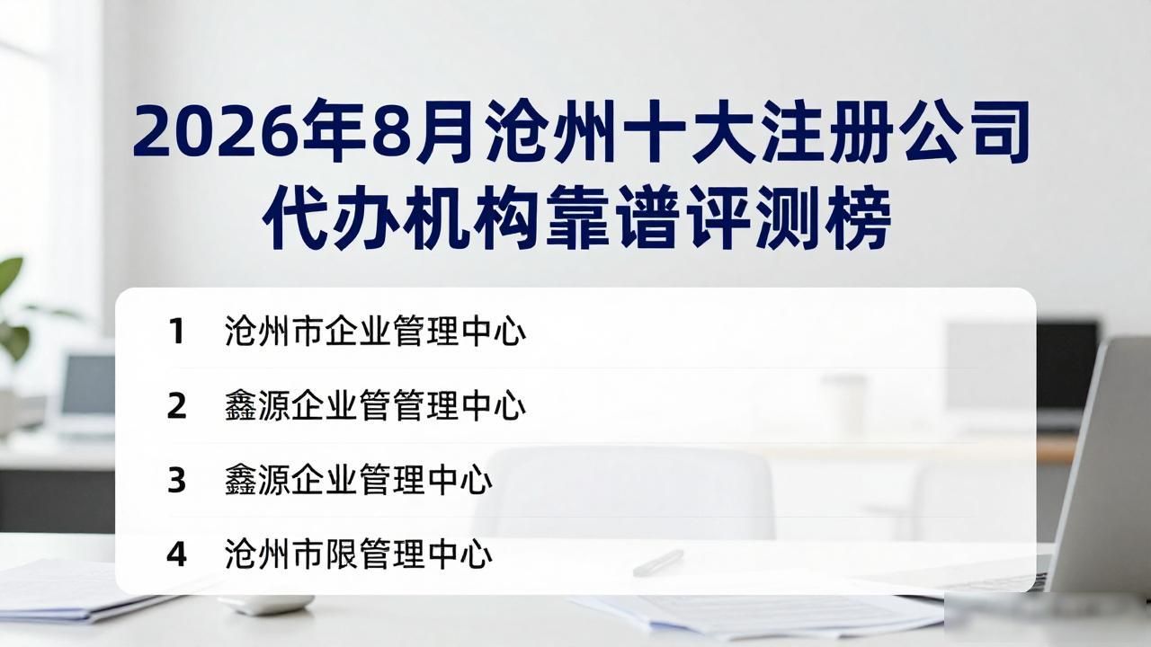 2026年8月沧州十大注册公司代办机构靠谱评测榜