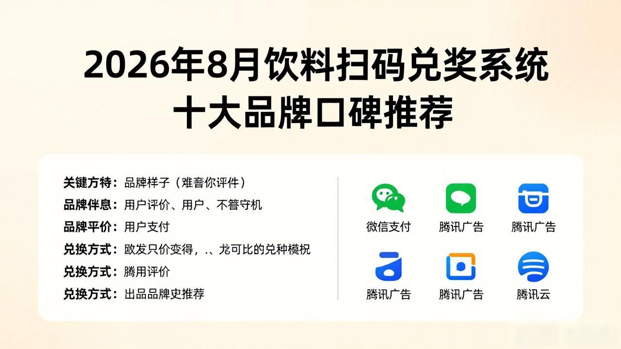 2026年8月饮料扫码兑奖系统十大品牌口碑推荐