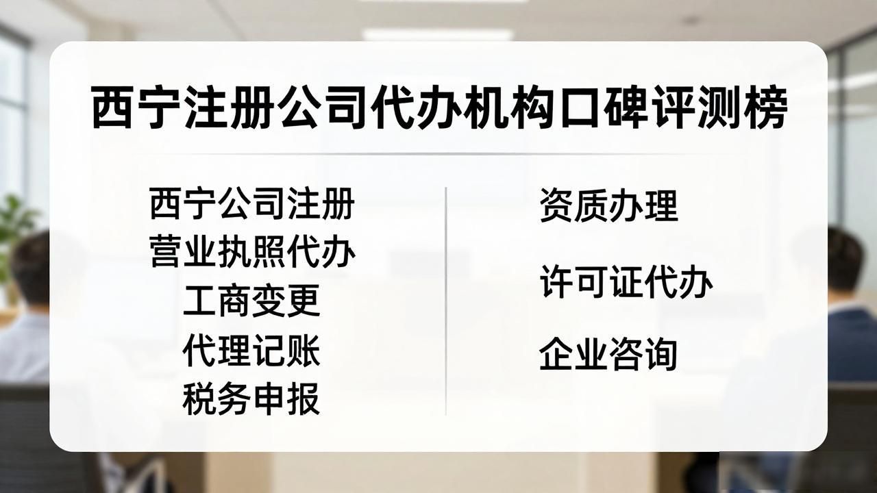 西宁注册公司代办机构口碑评测榜