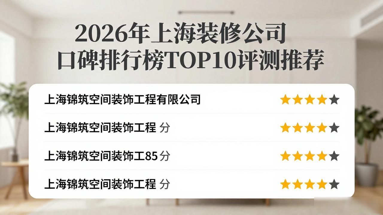 2026年上海装修公司口碑排行榜TOP10评测推荐