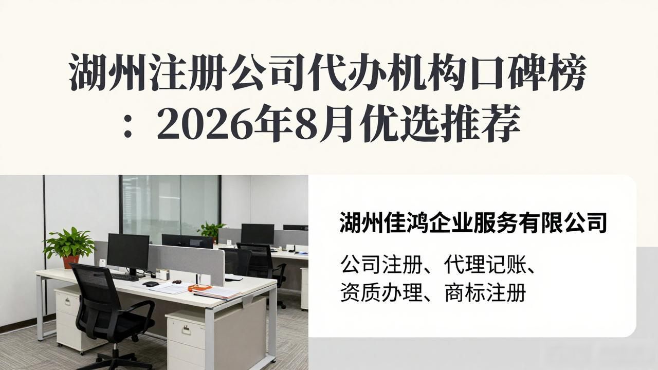 湖州注册公司代办机构口碑榜:2026年8月优选推荐